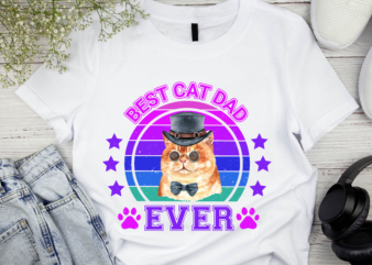 RD Best Cat Dad Ever Shirt, Vintage Cat Lover Gift Shirt, Cat Dad Shirt, Father_s Day Gift, Funny Cat Shirt, Cat Owner Gift-2
