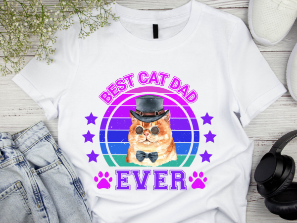 Rd best cat dad ever shirt, vintage cat lover gift shirt, cat dad shirt, father_s day gift, funny cat shirt, cat owner gift-2