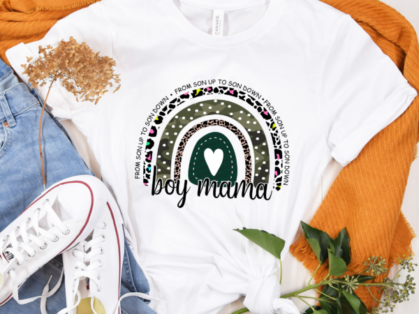 Rd boy mama rainbow , camo leopard rainbow shirt, boy mama from son up to son down, mothers day gift t shirt design online