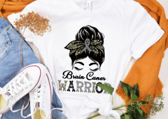 RD Brain Cancer Awareness Shirt, Womens Messy Bun Shirt, Brain Cancer Shirt