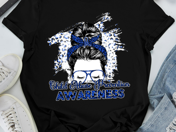 Rd child abuse prevention awareness messy hair bun t-shirt