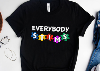RD Everybody Stims Shirt, Autism Special Ed Teacher, Social Worker, Mom Gift, Neurodiversity Acceptance Awareness, Disability Therapist t shirt design online