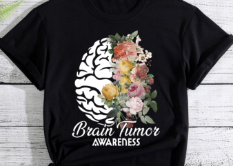RD Floral Brain Tumor Awareness Month, Brain Cancer Month, Gray Ribbon Awareness Gift Shirt