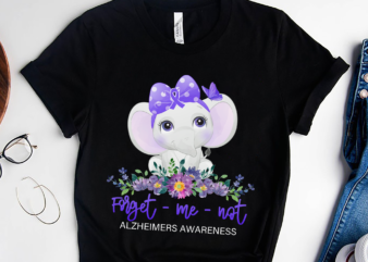 RD Forget me not Alzheimers Awareness Elephant, Alzheimer_s Shirt, Purple Ribbon Alzheimer, Support Alzheimer_s Shirt