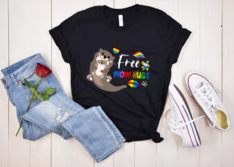 RD Free Mom Hugs Shirt, Funny Otter Shirt, LGBT Rainbow Flag T-Shirt, Mother_s Day Shirt