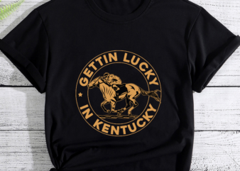 RD Funny Derby Vintage Getting Lucky In Kentucky Horse Racing T-Shirt