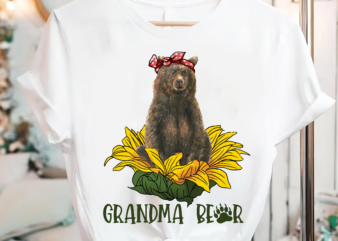 RD Grandma Bear Shirt, Sunflower Shirt, Mothers Day Shirt, Grandma Gift-01 t shirt design online