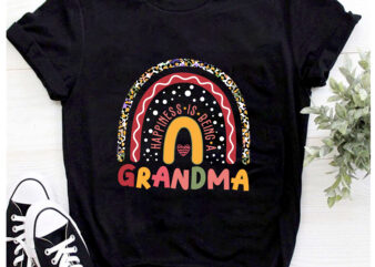 RD Happiness Is Being A Grandma Women Rainbow Decor Grandma T-Shirt