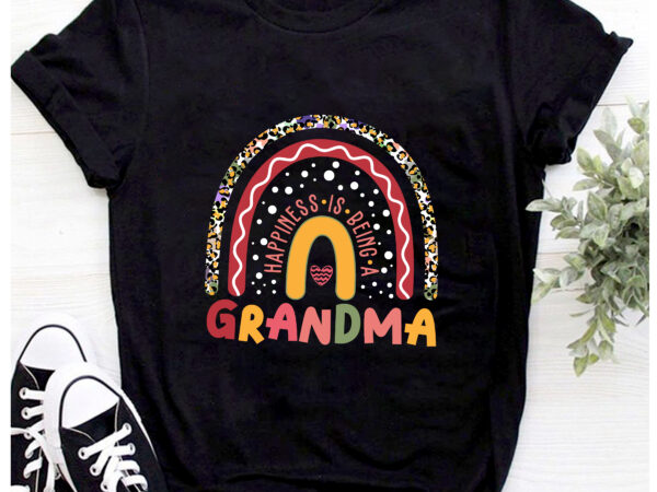 Rd happiness is being a grandma women rainbow decor grandma t-shirt