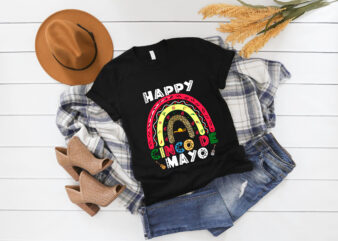RD-Happy-Cinco-De-Mayo-Shirt,-Rainbow-T-Shirt,-Down-To-Fiesta,Cinco-De-Mayo-Gift
