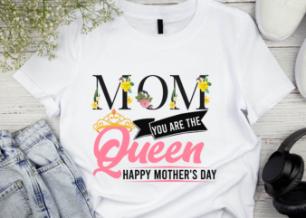 RD Happy Mothers Day T-Shirt Mom You Are The Queen Pink Shirt