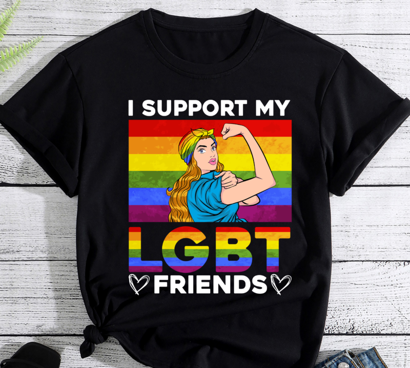 RD I Support My LGBT Friends Shirt, LGBTQ Awareness T-Shirt, Women Gift, Rainbow Flag Shirt