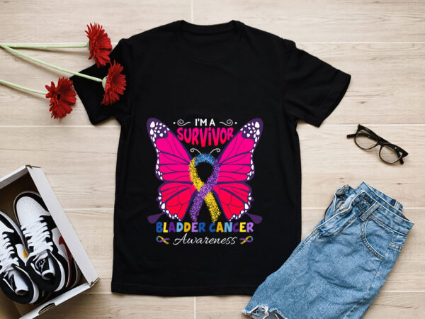 Rd-i_m-a-survivor-butterfly-bladder-cancer-awareness-warriors-t-shirt