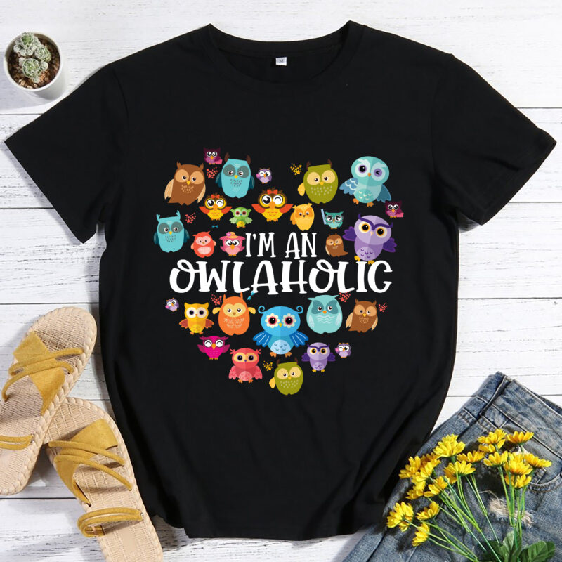 RD I_m an Owlaholic Owl Heart Love Shirt, Cute Owls , Bird Nerd Watching, Birdwatching T Shirts, Birding Lover, Ornithologist Shirt