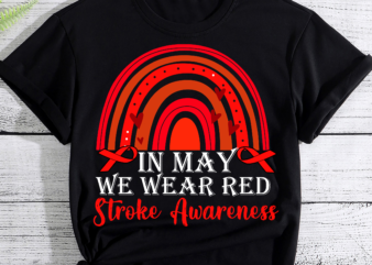RD In May We Wear Red Stroke Awareness Rainbow Leopard, Stroke Awareness Month Red Ribbon Gift