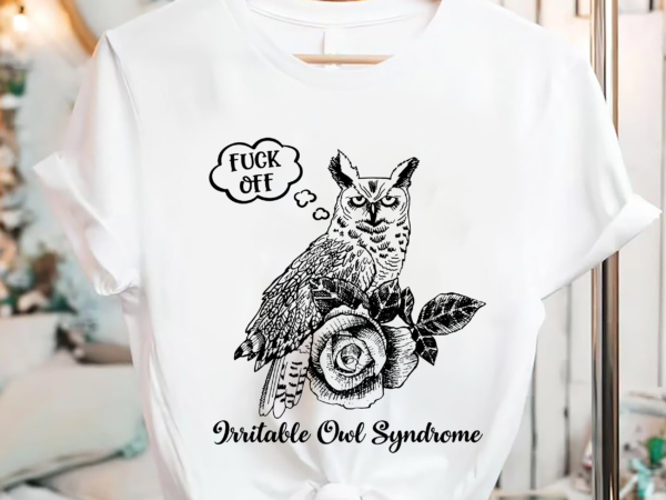 Rd irritable owl syndrome, funny rude gift ceramic png, funny owl png t shirt design online