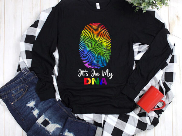 Rd its in my dna shirt, rainbow flag shirt, fingerprint shirt, lgbt month t-shirt