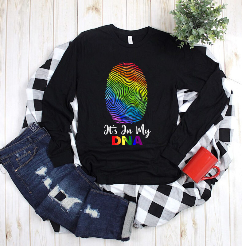 RD Its In My DNA Shirt, Rainbow Flag Shirt, Fingerprint Shirt, LGBT Month T-Shirt