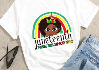RD Juneteenth Unicorn Girl png Little Afro Girl Peekaboo Girl png Rainbow Unicorn, Juneteenth Shirt-2