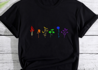 RD LGBTQ Wildflowers Shirt, Pride Shirt, Lesbian Shirt, LGBT Pride Tee, Queer Gift, Gay Flower Shirt, Rainbow Flowers t shirt design online