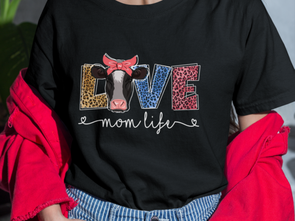 Rd love heifer shirt, mom life leopard shirt, gift for cow lover, mother_s day gift t shirt design online