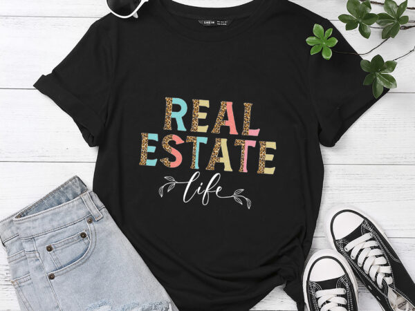 Rd leopard real estate life agent realtor investor home broker t-shirt