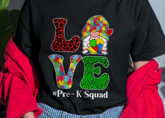 RD Love Gnome Shirt, Teacher Shirt, Pre-K Squad Shirt, Autism Awareness Month