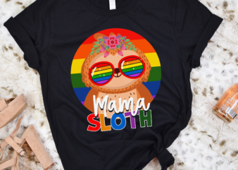 RD Mama Sloth Lgbtq Rainbow Flag Gay Pride Ally Gay Mom Women Shirt