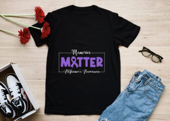 RD Memories Matter Alzheimer_s Awareness, Alzheimers Day, Purple Ribbon, Support Squad Gift Shirt