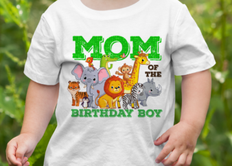 RD Mom Of The Birthday Boy Jungle Safari Zoo Theme Animal Party T-Shirt
