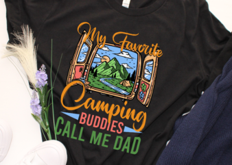 RD My Favorite Camping Buddies Call Me Dad Vintage Fathers Day T-Shirt