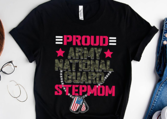 RD Proud Army National Guard Stepmom Us Flag Dog Tag Stepmother Shirt