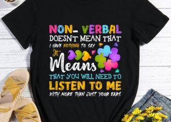 RD Puzzle Piece I Have NONVERBAL Autism Awareness Support T-Shirt