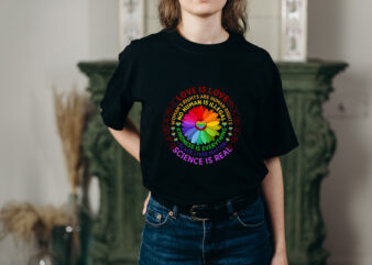 RD Rainbow Black Lives Matter Science LGBT Pride Flower T-Shirt
