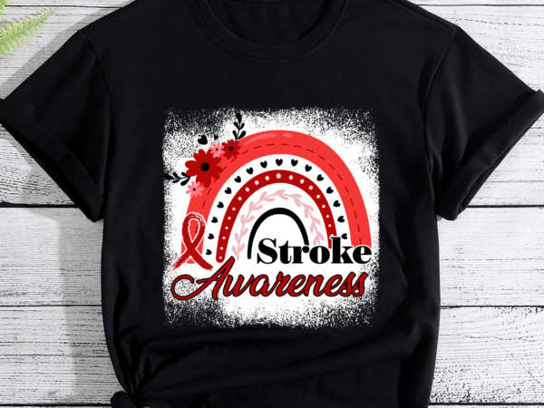 Rd rainbow we wear red stroke awareness month, stroke red ribbon awareness month gift shirt