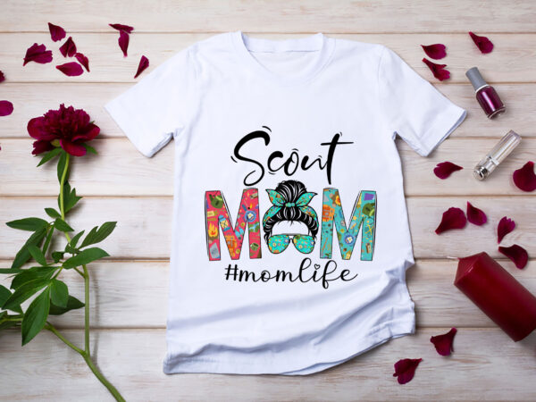 Rd scouting scout mom life messy bun hair for mother’s day shirt, mom gift t shirt design online