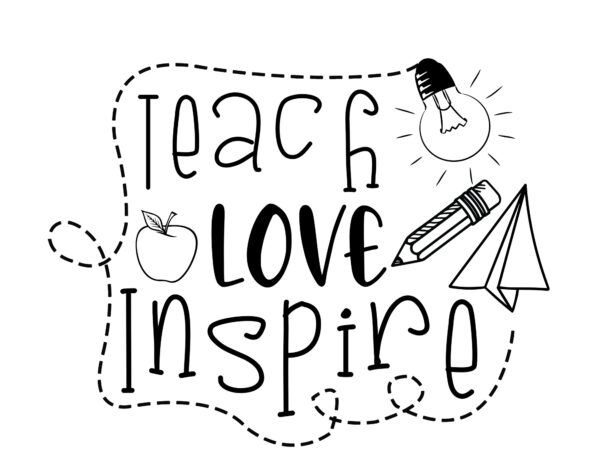 Rd teach love inspire svg, back to school, teacher, teaching, teacher shirt t shirt design online
