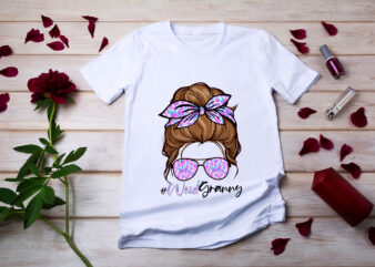 RD Weed Granny Funny Messy Bun Hair Glasses T Shirt