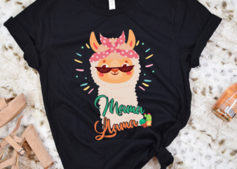 RD Womens Mama Llama Cute Llamas Lover Mom Womens Mothers Day Shirt