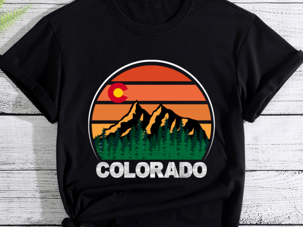 Retro colorado vintage sublimation png, colorado sunset png design, mountains trees retro sunset png, colorado png, colorado state png-1