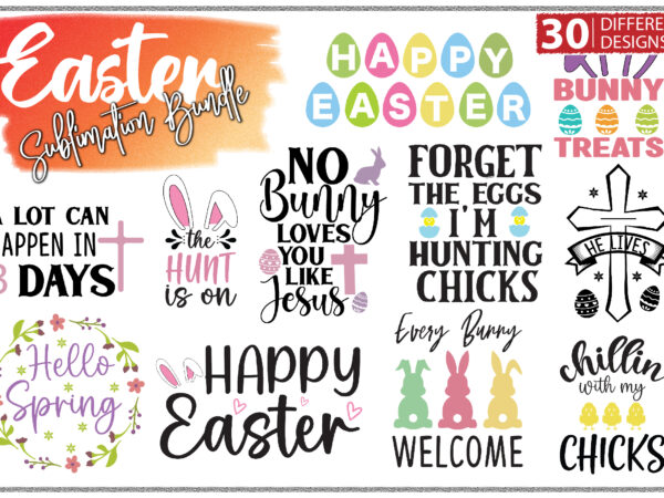 Easter sublimation bundle-5 vector clipart