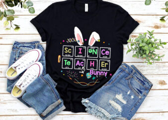 Science Teacher Bunny Periodic Table Chemistry Elements Easter Funny NL 0303 t shirt template vector