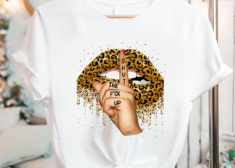 Shut The Fuk Up Leopard Lips BUNDLE OF THREE Png, Shut Up Png, stfu lips png, cheetah print lips png