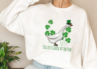 Silliest Goose At The Pub Funny Patrick’s Day Goose Lovers t shirt template vector