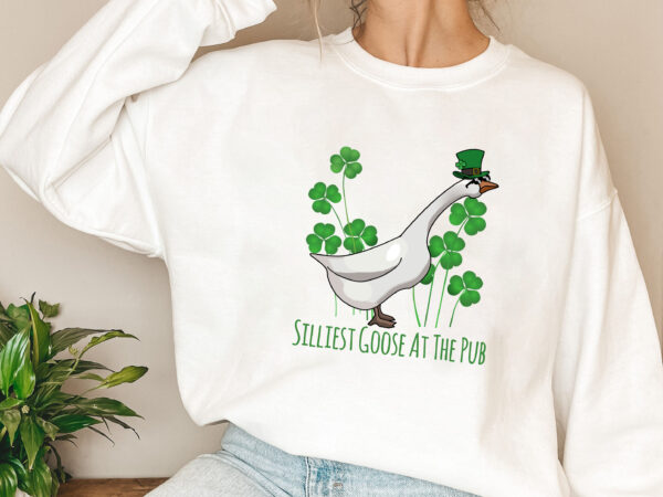 Silliest goose at the pub funny patrick’s day goose lovers t shirt template vector