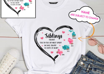 Sisters Shirt, Side by Side Shirt, Different States Shirt, Personalized Sisters Siblings Shirt, Family shirt, Long distance gift t shirt template vector