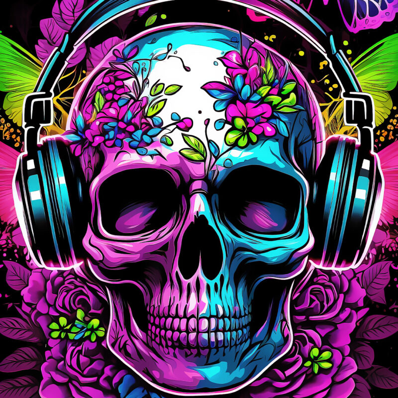 Skull Adorable with headphone