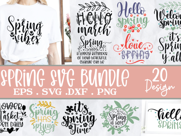 Spring svg bundle t shirt template vector