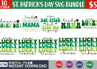 Retro St Patricks Day SVG Bundle, St Patricks day bundle svg, st patricks day bundle png, svg bundle st patricks day, Shamrock Svg, Irish Svg, Lucky SVG Clover Svg, St t shirt design online