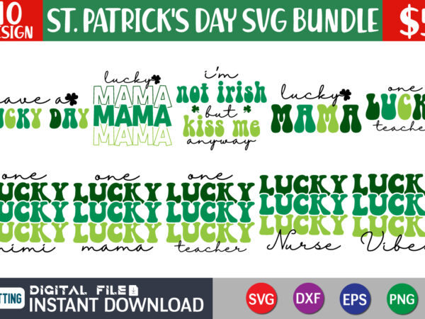 Retro st patricks day svg bundle, st patricks day bundle svg, st patricks day bundle png, svg bundle st patricks day, shamrock svg, irish svg, lucky svg clover svg, st t shirt design online